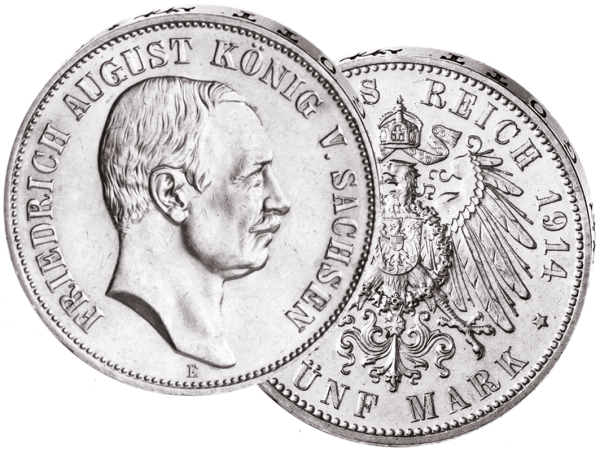5 Mark „Friedrich August, König von Sachsen“