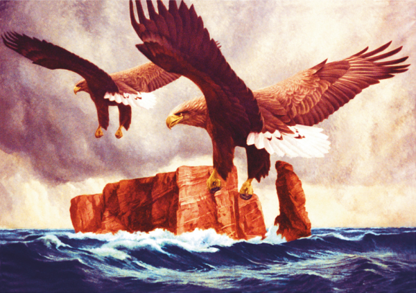Wandbild „Die Wacht“ (Seeadler vor Helgoland)