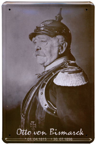 Blechschild "Otto von Bismarck", 20 x 30 cm