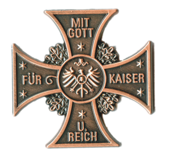 Patriotisches Kreuz „Mit Gott für Kaiser und Reich“
