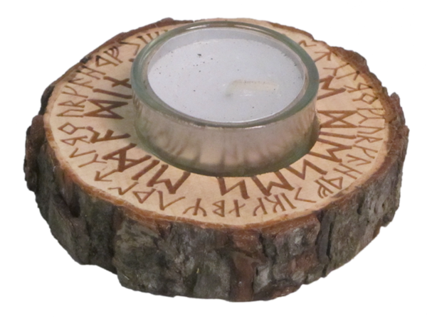 Holz-Teelichthalter „Futhark“