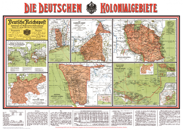 Politisch-historische Karte: Die deutschen Kolonialgebiete