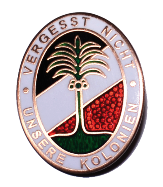 Emailleabzeichen der Deutschen Kolonialgesellschaft „Vergeßt nicht unsere Kolonien“