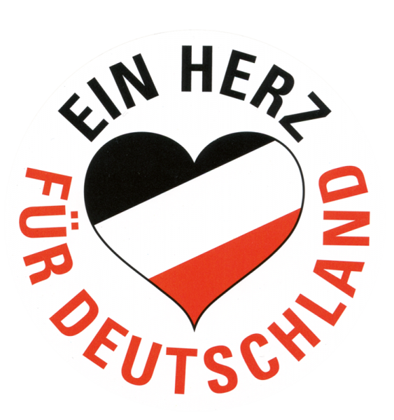 Aufkleber „Ein Herz für Deutschland“, schwarz-weiß-rot