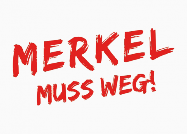 Aufkleber „Merkel muß weg"