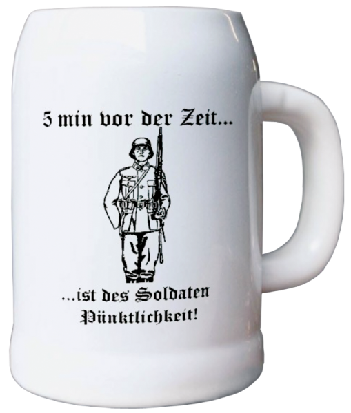 Bierkrug „5 Minuten vor der Zeit“